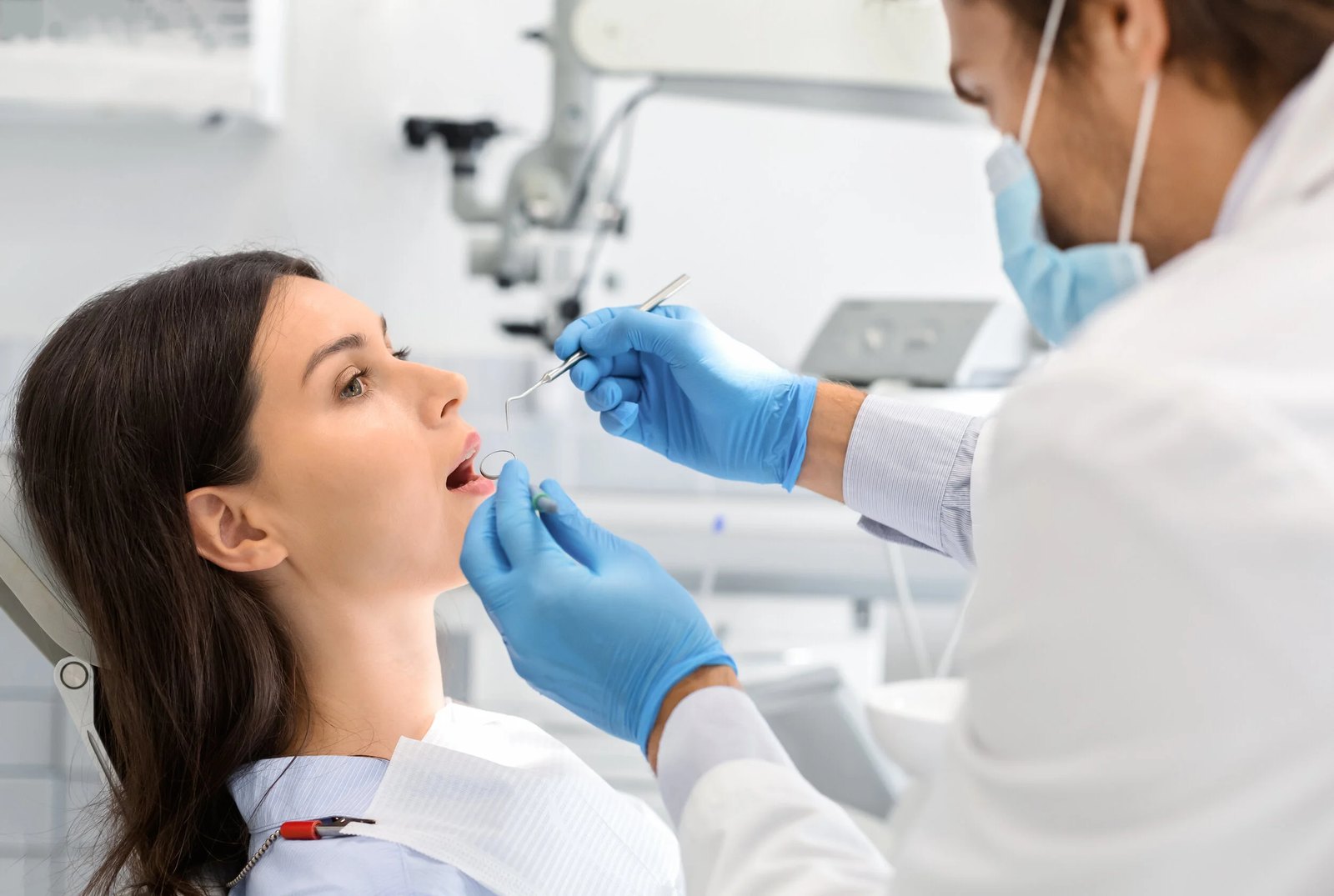 An adult during a dental examination